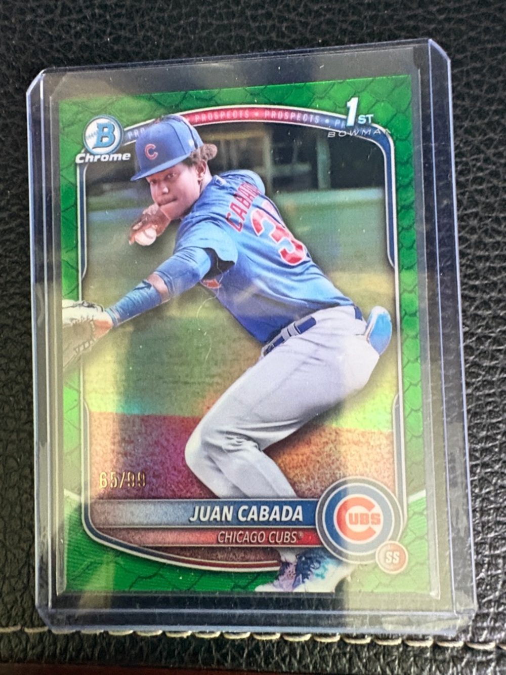 Topps Chicago Cubs Juan Cabada Card with Red and Blue Accents